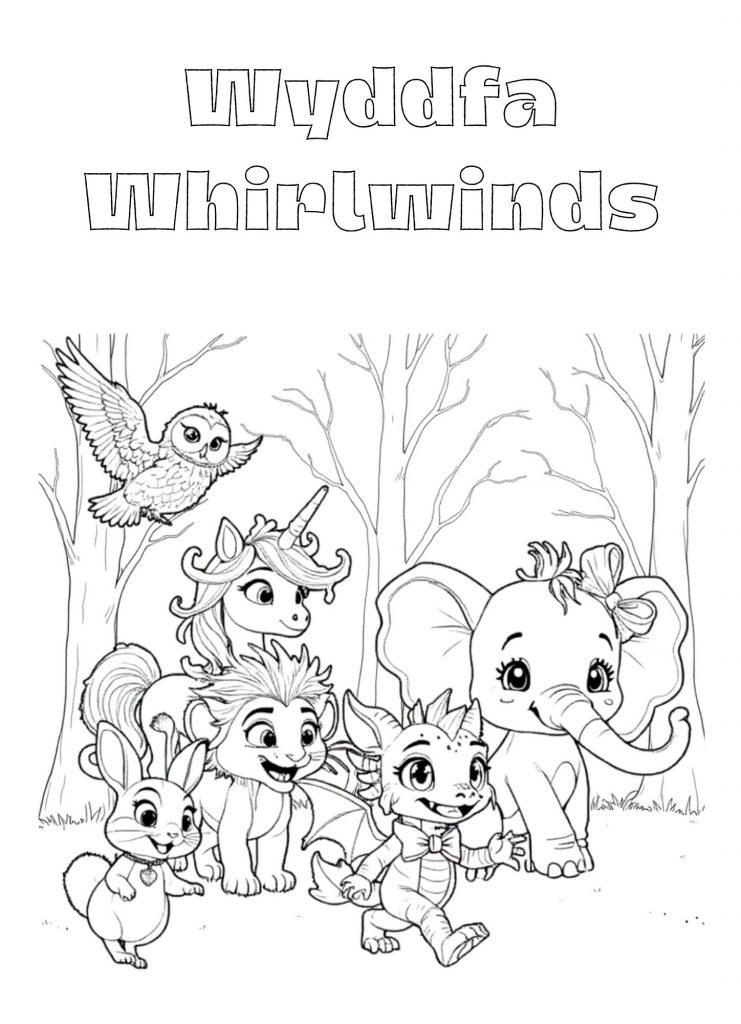 Wyddfa Whirwinds free colouring page 1 Wyddfa Whirlwinds free colouring page 1
