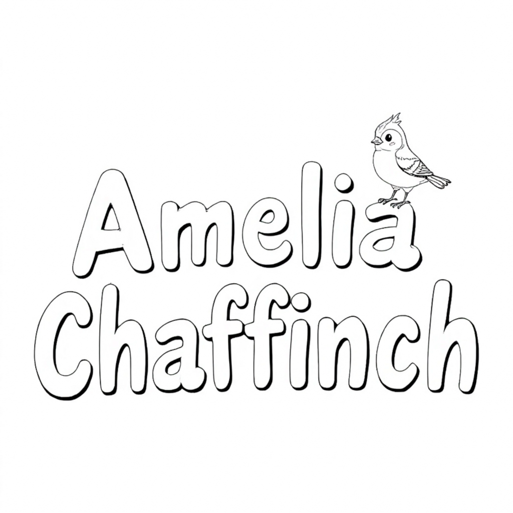 Wyddfa Whirwinds free colouring page 3 Amelia Chaffinch logo free colouring page 3